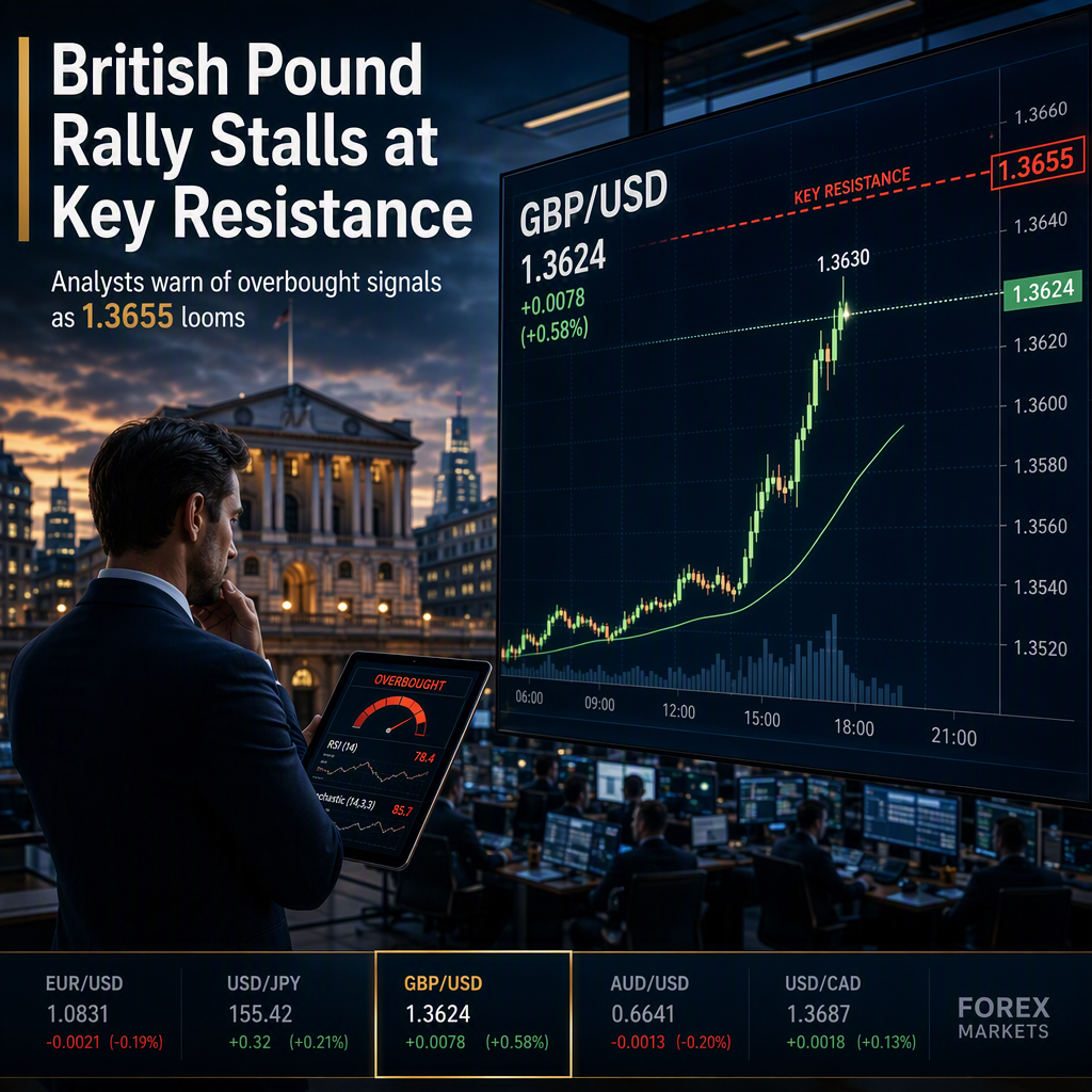 British Pound Rally Faces Resistance at 1.3655 Amid Overbought Conditions, Says UOB