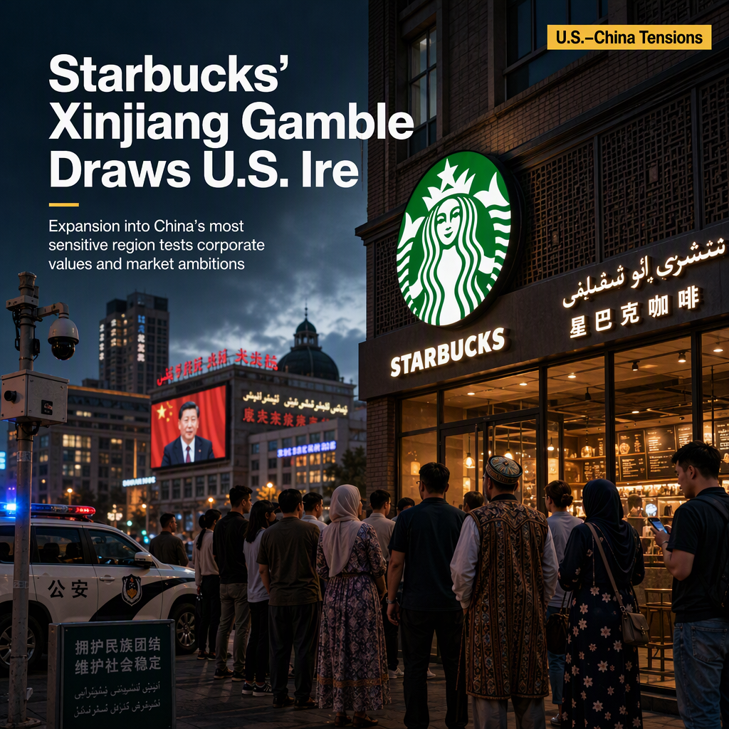 Starbucks Faces U.S. Criticism After Opening Stores in Xinjiang Amid Geopolitical Tensions