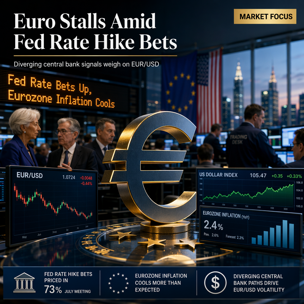 Euro Struggles as Fed Rate Hike Bets Offset Cooler Eurozone Inflation Data