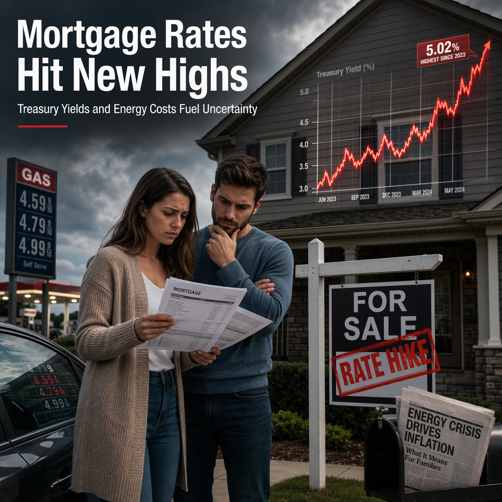 U.S. Mortgage Rates Surge to Highest Levels Since 2023 Amid Treasury Yield Spike