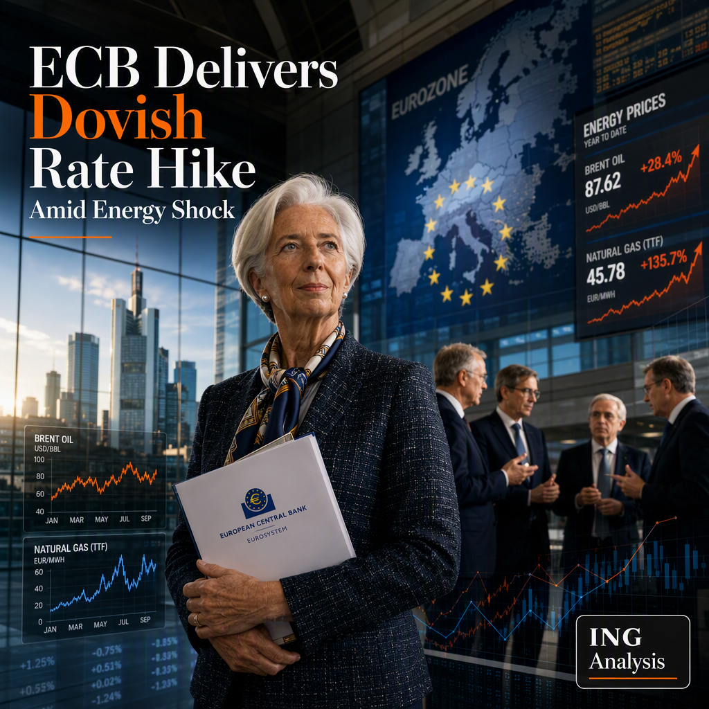 ECB Expected to Deliver 'Dovish' 25bp Rate Hike Amid Energy-Driven Inflation, Says ING