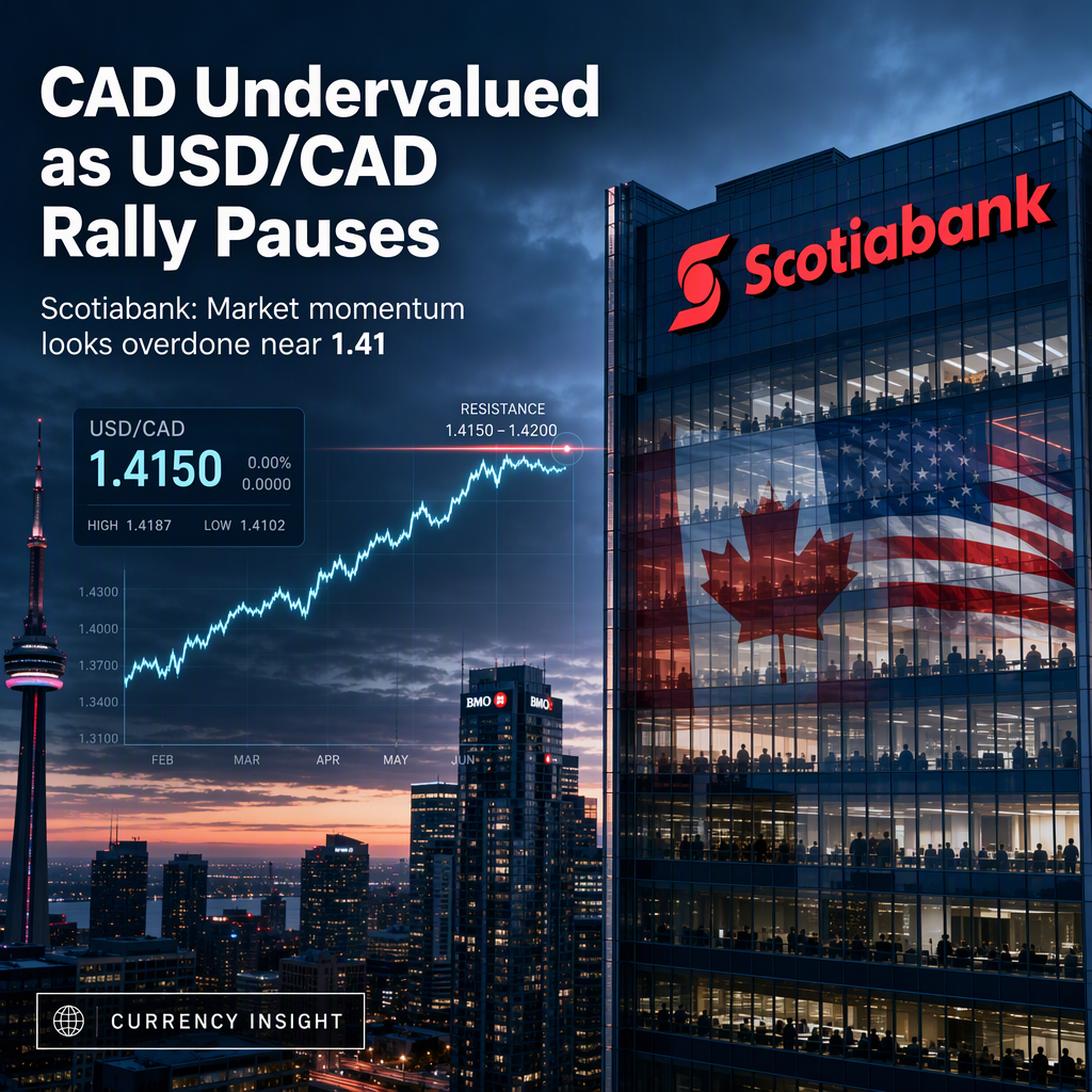 Scotiabank Sees Canadian Dollar Undervalued as USD/CAD Rally Stalls Near 1.41