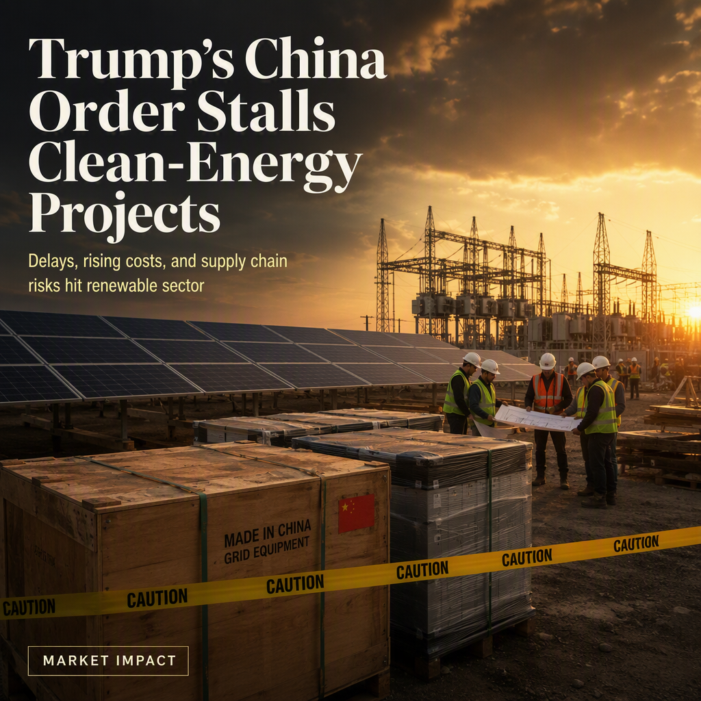 Trump's Executive Order on China-Linked Grid Equipment Disrupts US Clean-Energy Projects