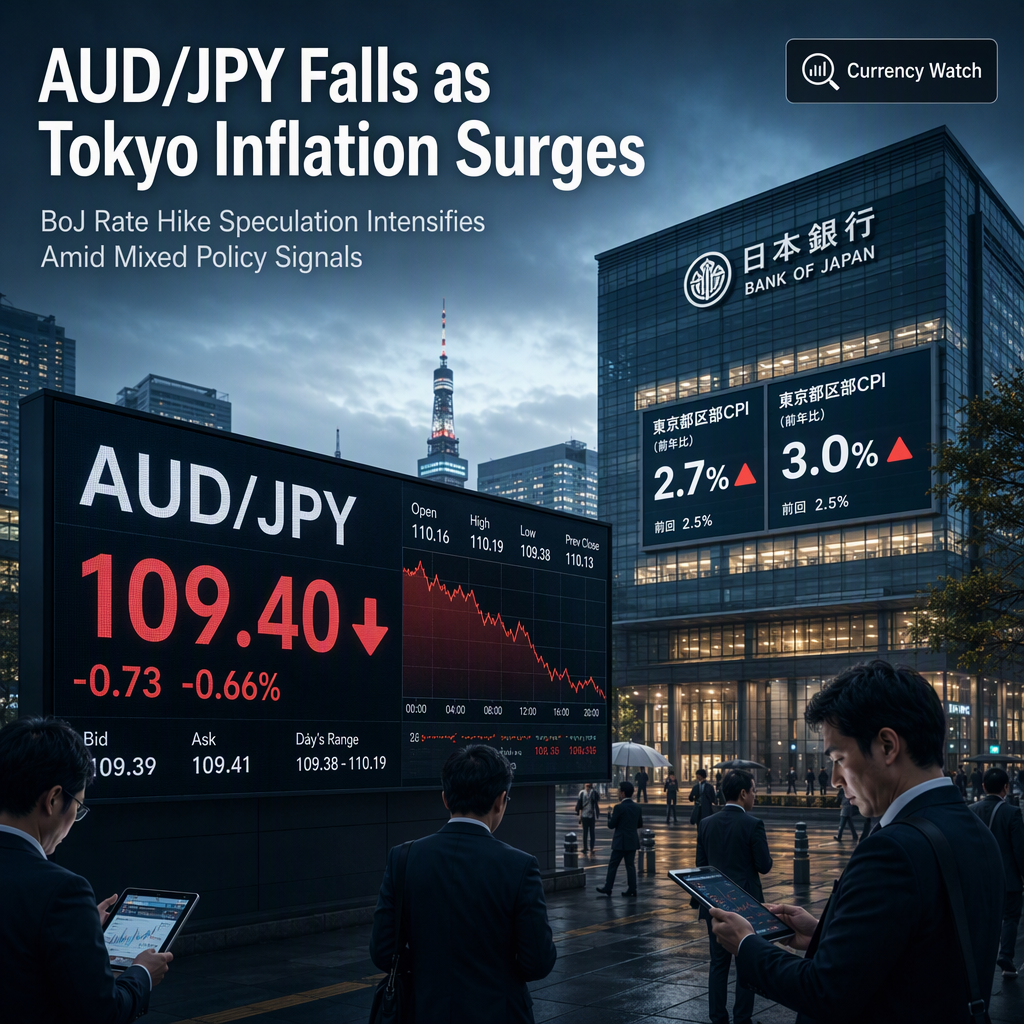 AUD/JPY Slides Below 109.50 as Tokyo Inflation Surges, BoJ Rate Hike Speculation Grows