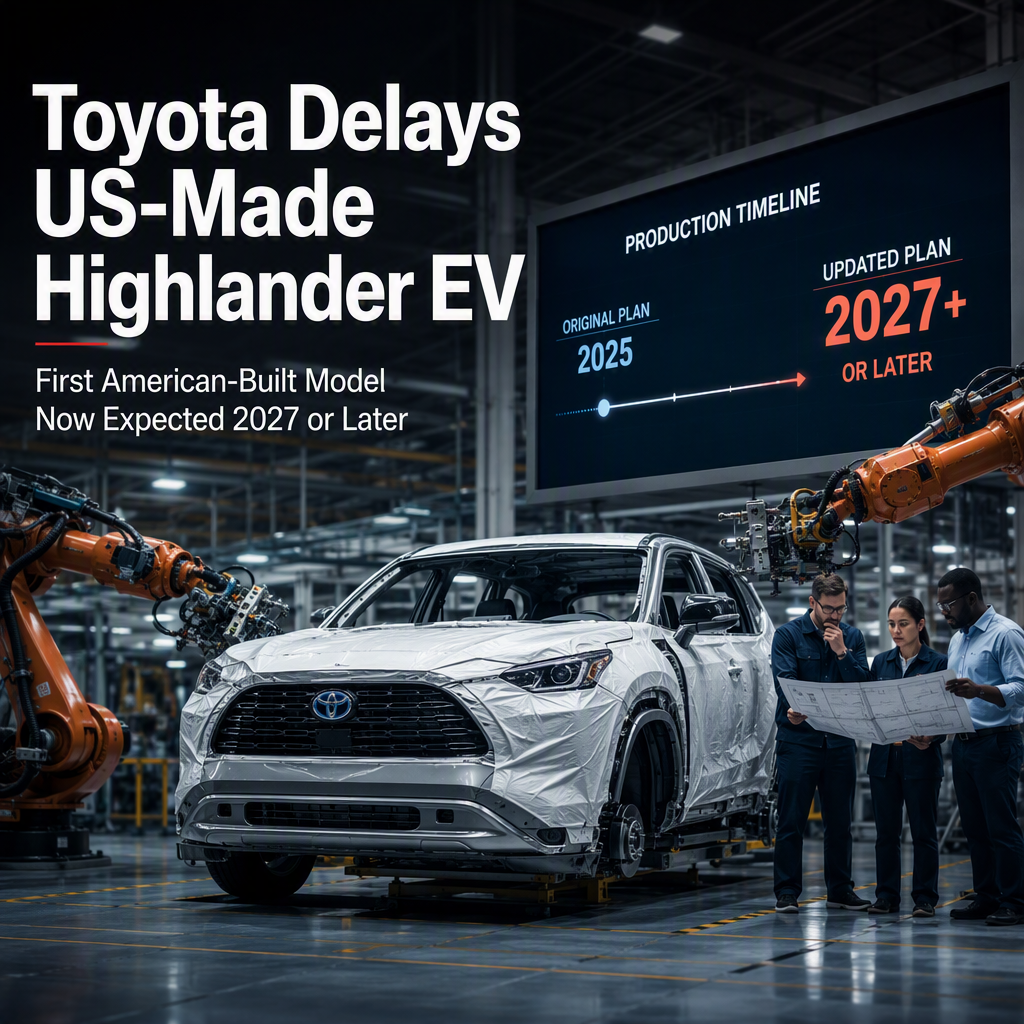 Toyota Postpones Launch of First US-Made Highlander EV to 2027 or Later