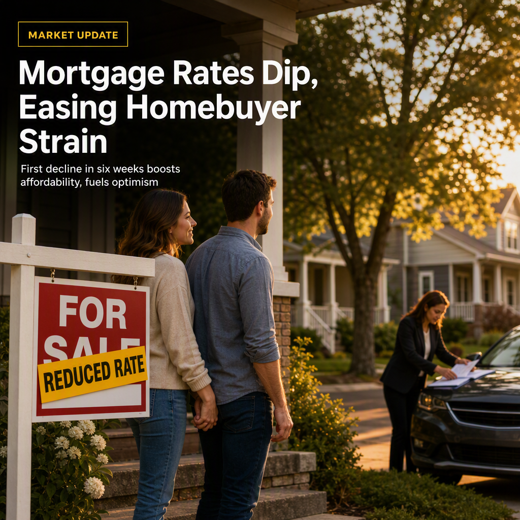 Mortgage Rates Decline for First Time in Six Weeks, Easing Housing Affordability Concerns