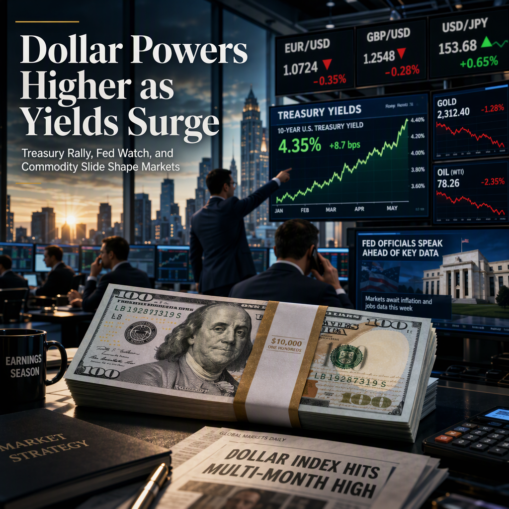 US Dollar Rallies to Multi-Month Highs as Treasury Yields Climb Ahead of Key Economic Data and Fedspeak