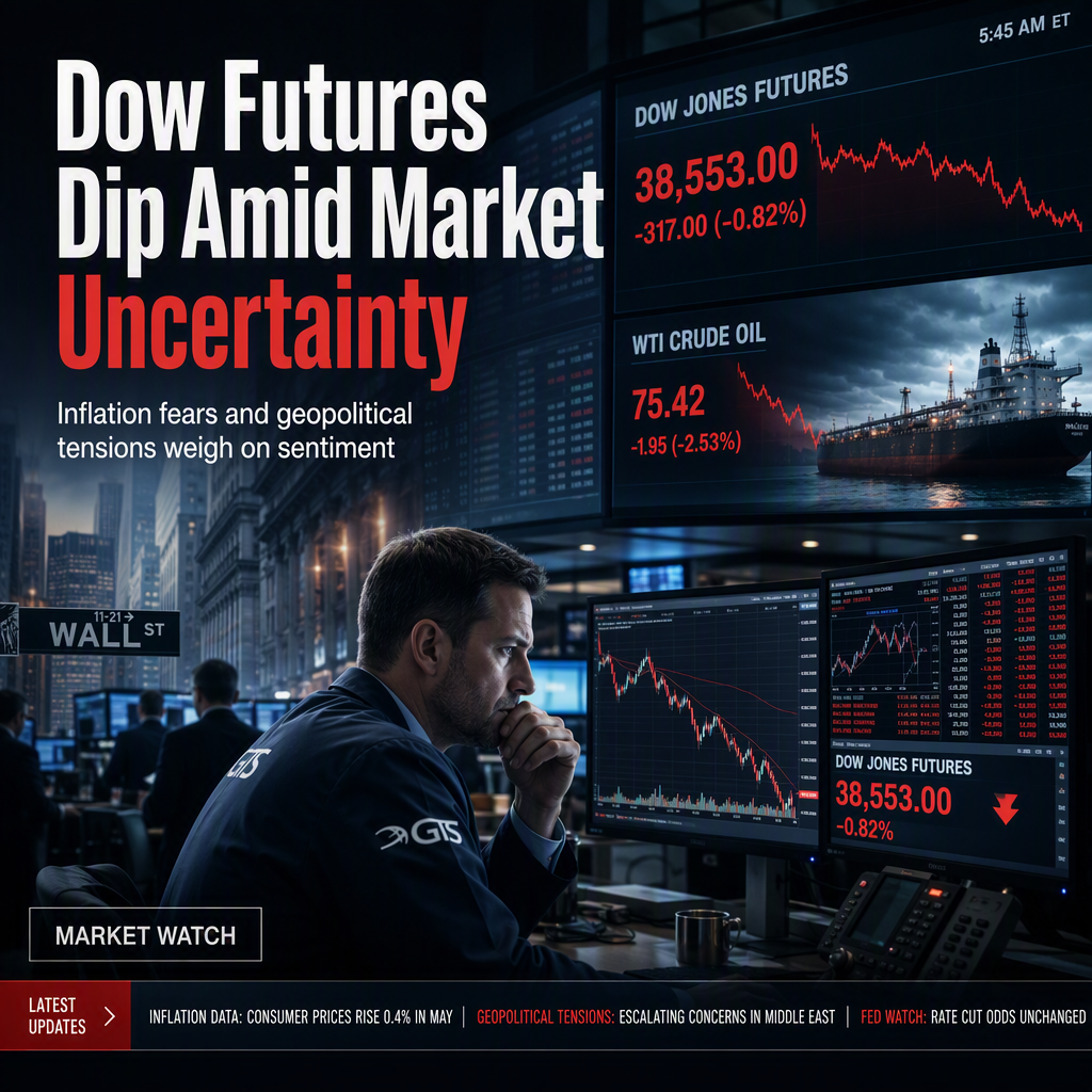 Dow Jones Futures Edge Lower Amid Inflation Concerns and Geopolitical Tensions