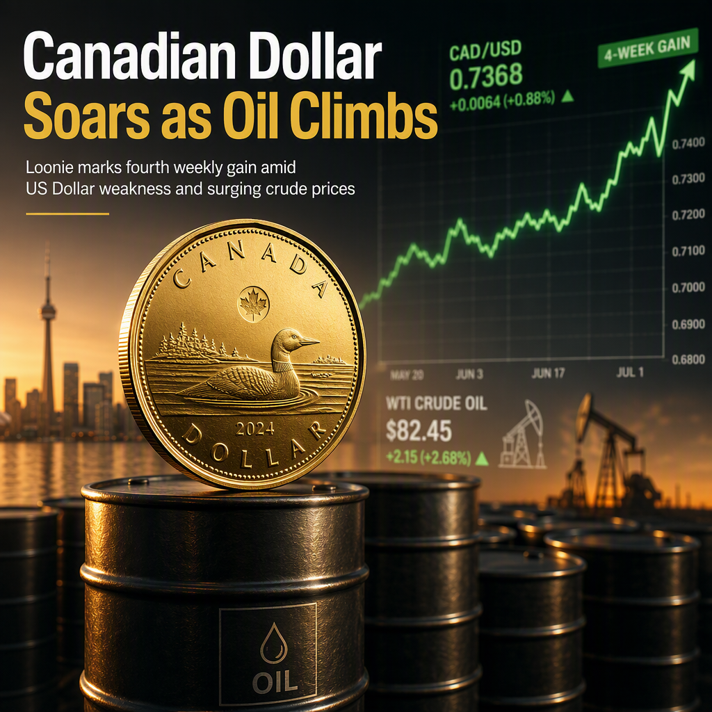 Canadian Dollar Strengthens for Fourth Week Amid Weaker US Dollar and Rising Oil Prices