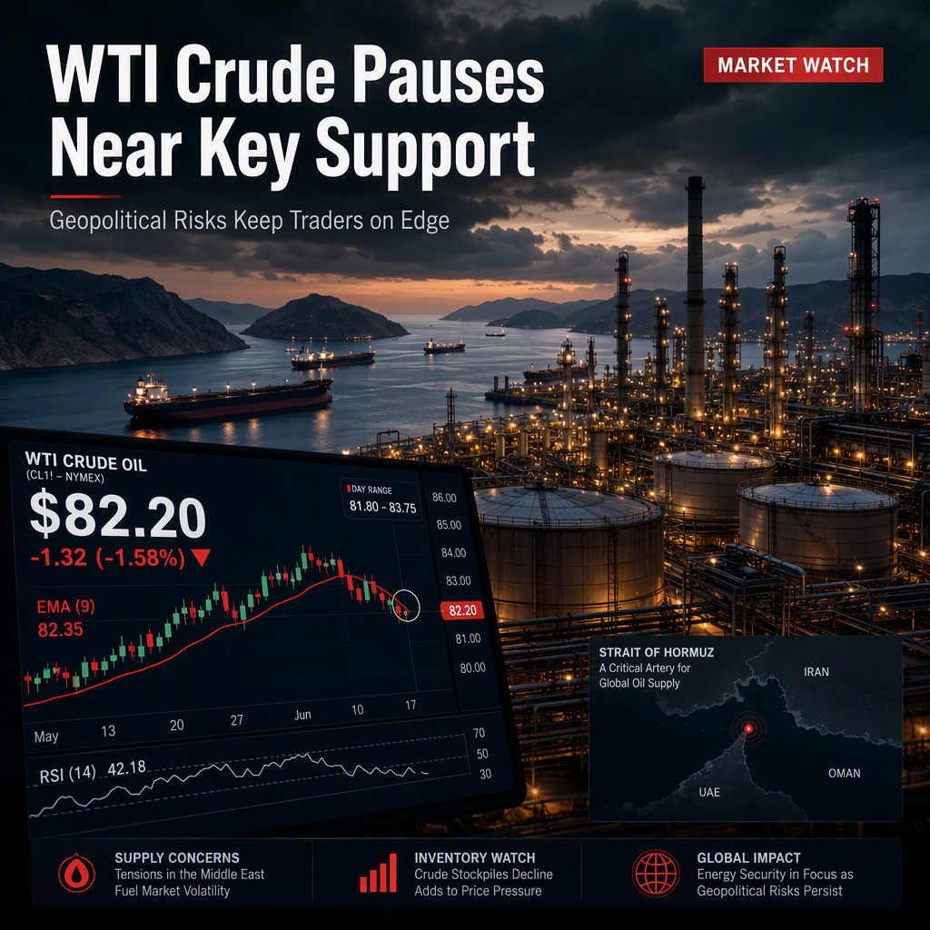 WTI Crude Oil Slips Below Nine-Day EMA, Trades Near $82 Amid Geopolitical Risks