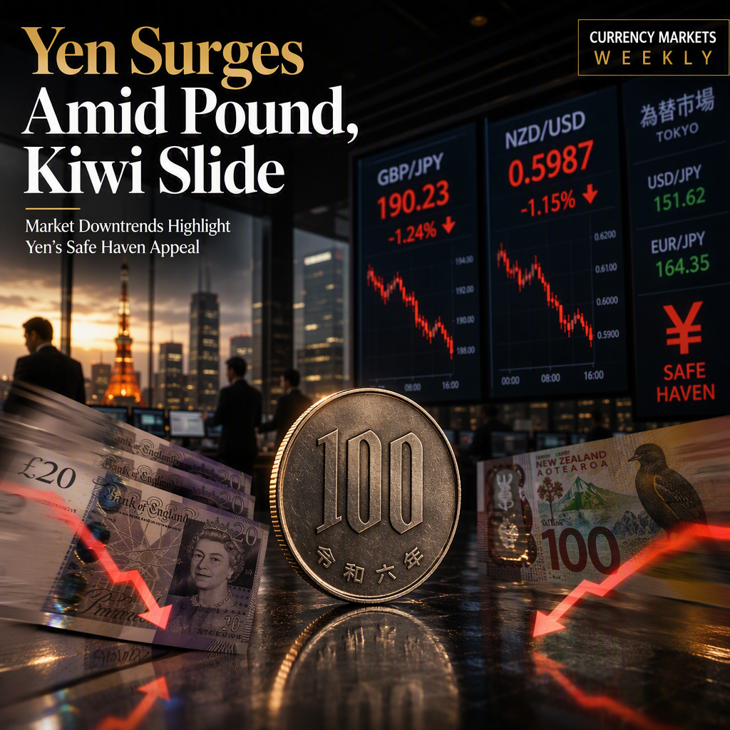 Japanese Yen Strengthens Against Pound and Kiwi Amid Ongoing Downtrends