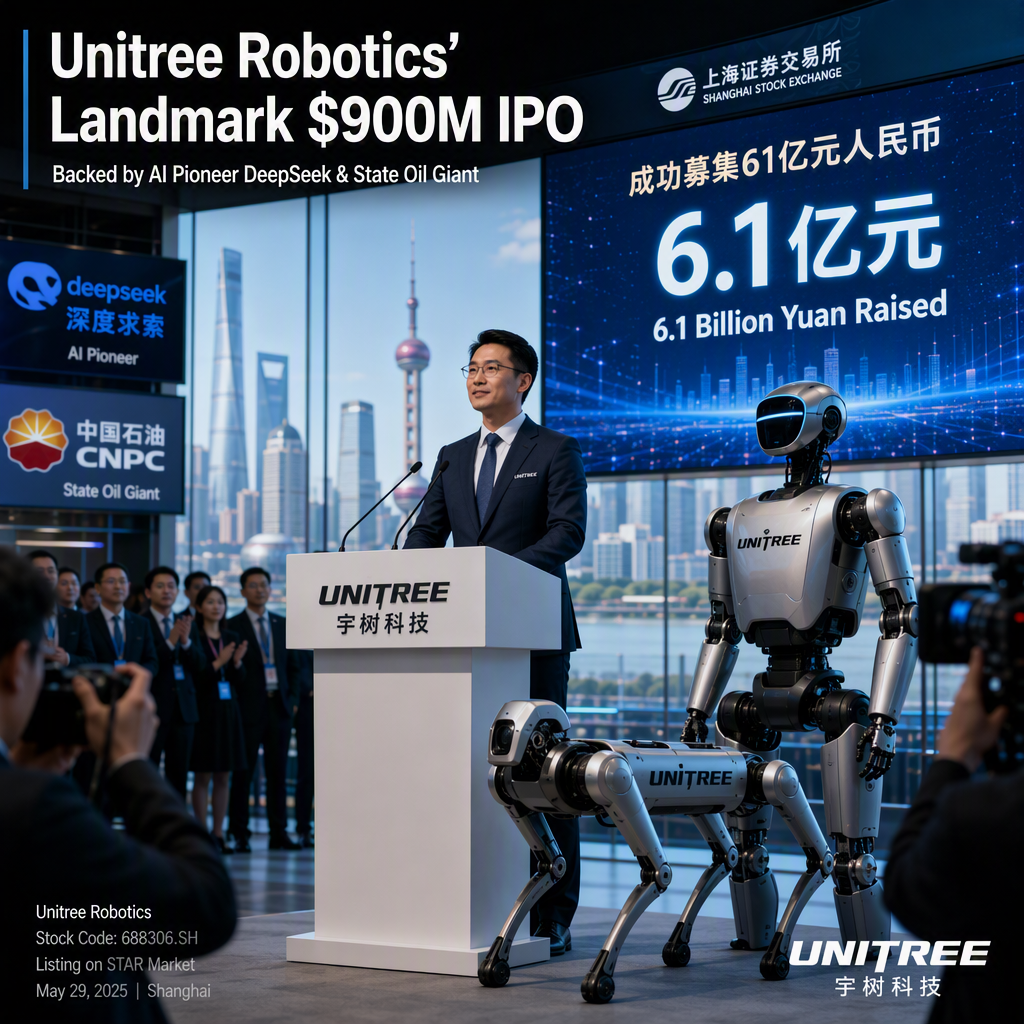 Unitree Robotics Raises $900 Million in Landmark Shanghai IPO Backed by DeepSeek and State Oil Giant