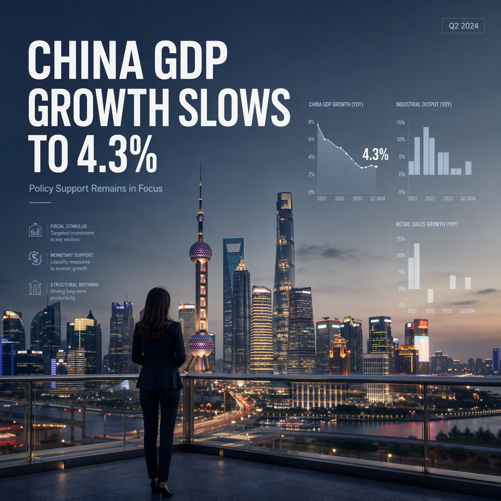 China’s Q2 GDP Growth Slows to 4.3% as Policy Support Remains in Focus