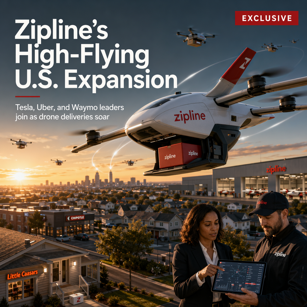 Zipline Accelerates U.S. Drone Delivery Expansion with High-Profile Executive Hires
