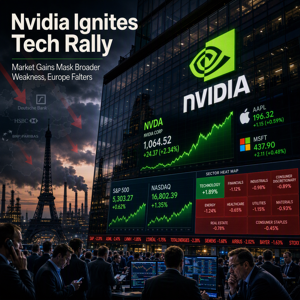 Nvidia's Post-Earnings Surge Propels Tech Stocks Amid Broader Market Weakness