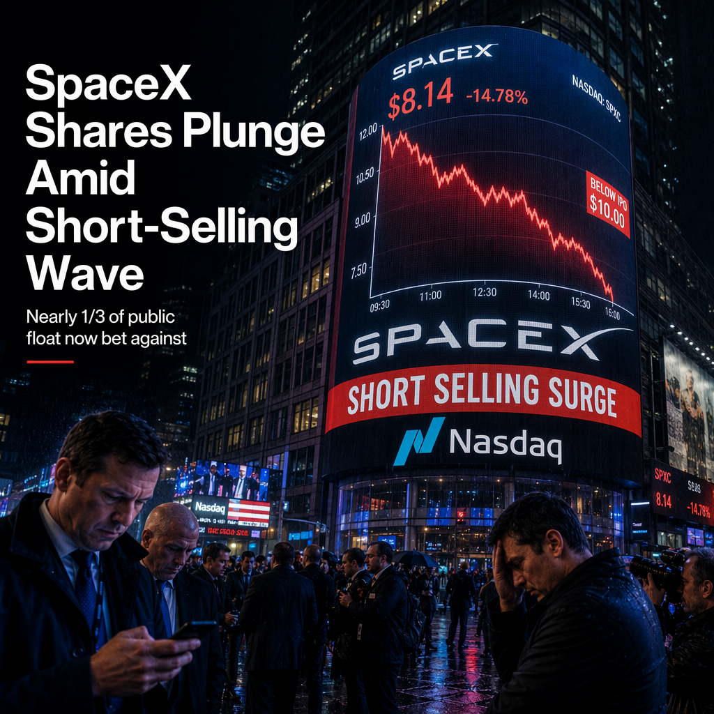 SpaceX Faces Heavy Short Selling as Shares Drop Below IPO Price