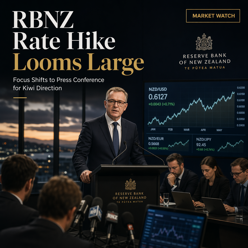 RBNZ Rate Hike Expected; Market Focus Shifts to Press Conference for Kiwi Direction