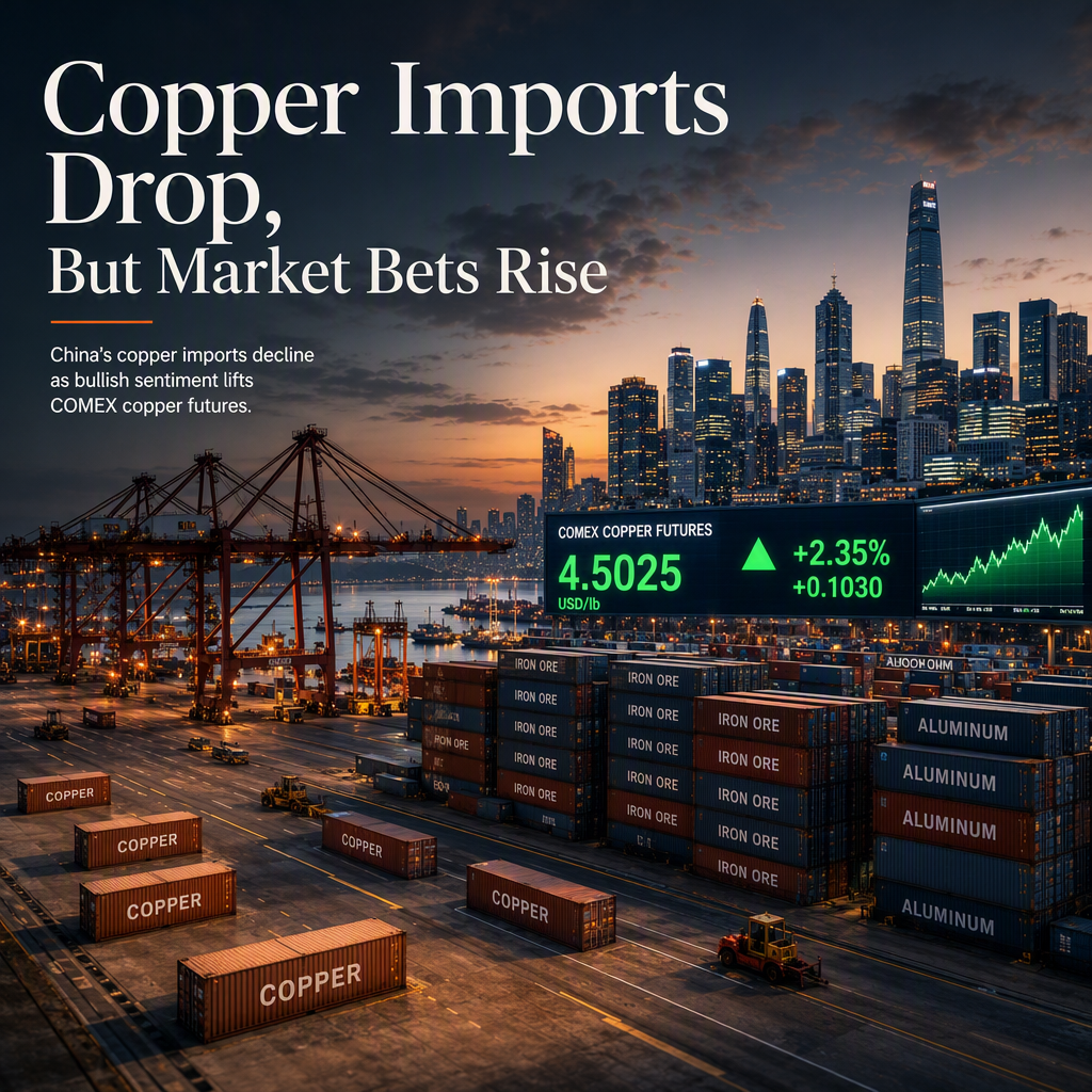 Copper Imports in China Decline, but Bullish COMEX Positioning Signals Market Optimism