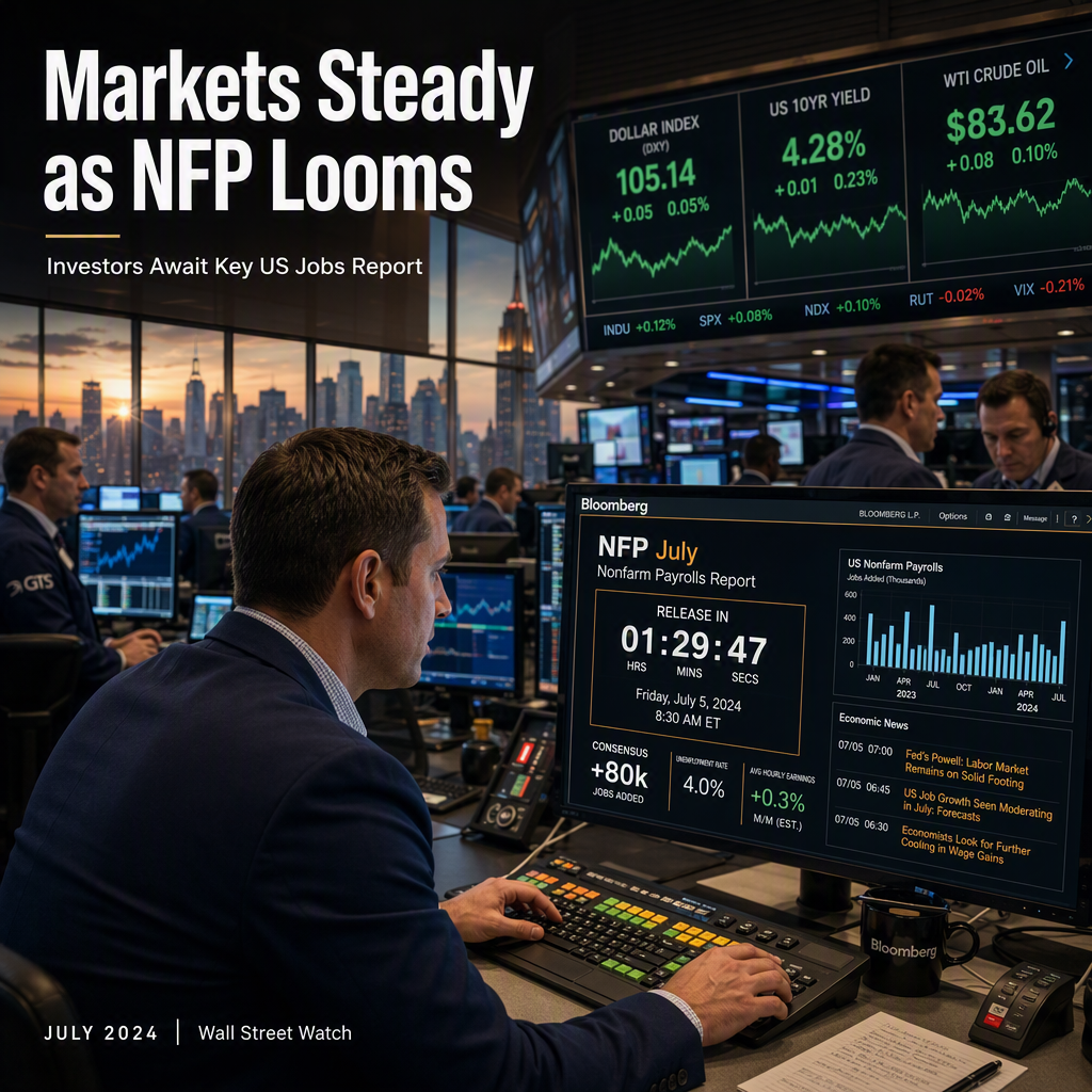 Markets Hold Steady as Investors Await US Nonfarm Payrolls Report for July