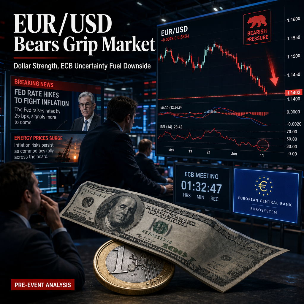 EUR/USD Bears Dominate Ahead of ECB Meeting as Dollar Strengthens