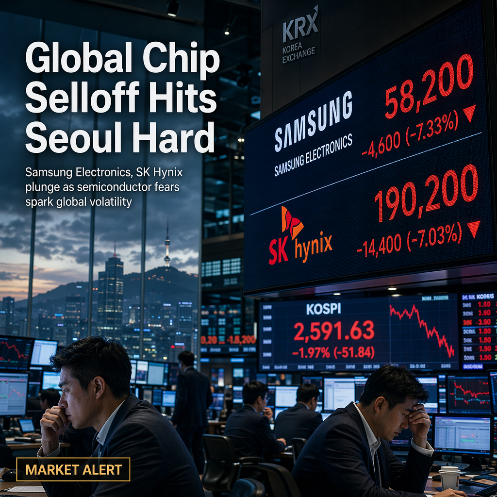 Samsung Electronics and SK Hynix Shares Plunge Over 7% Amid Global Chip Selloff