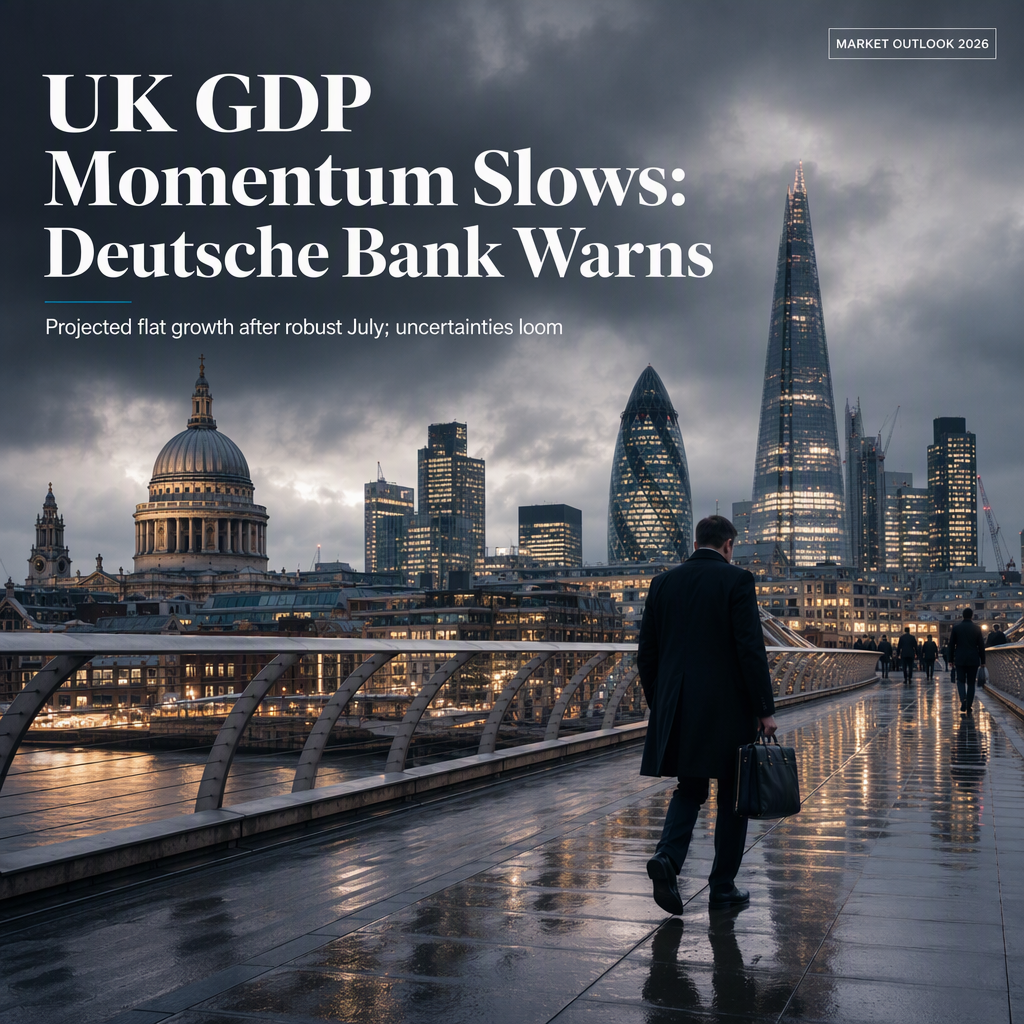 Deutsche Bank Forecasts UK GDP Momentum to Slow After Strong July Growth