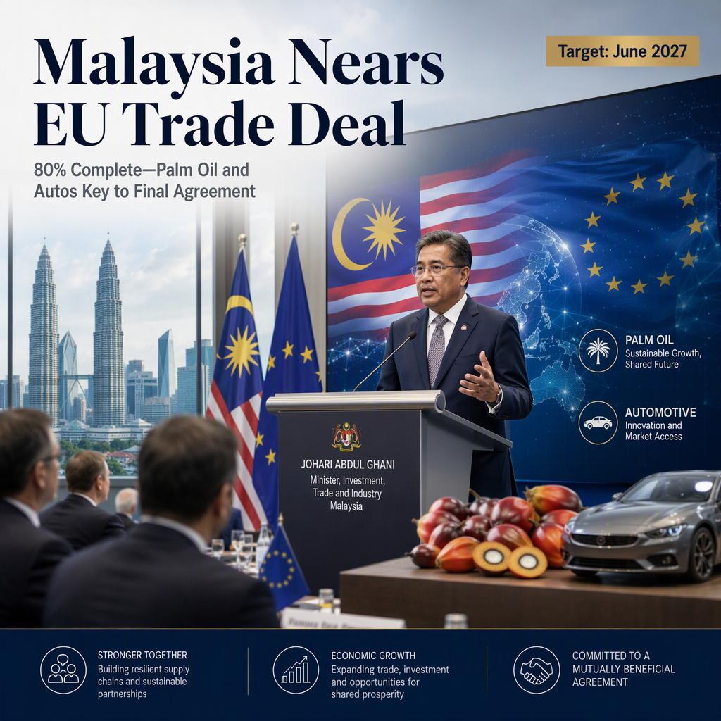 Malaysia Targets June 2027 for EU Trade Deal Amid Ongoing Negotiations