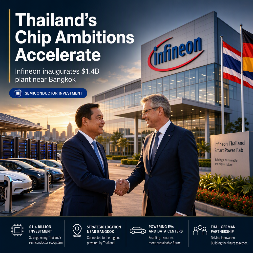 Infineon Invests $1.4 Billion in New Thai Plant, Boosting Thailand’s Semiconductor Ambitions
