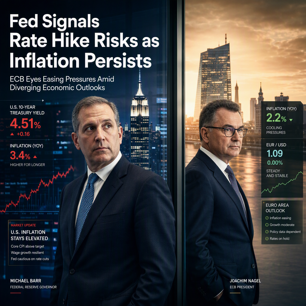 Fed’s Barr Signals Possible Rate Hike Amid Persistent Inflation; ECB’s Nagel Sees Easing in Europe
