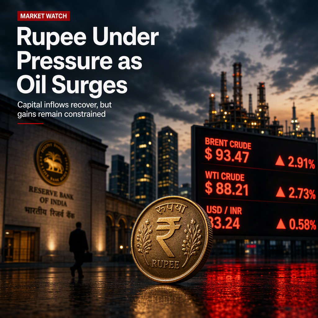Indian Rupee Faces Pressure from Rising Oil Prices Despite Recovering Capital Inflows