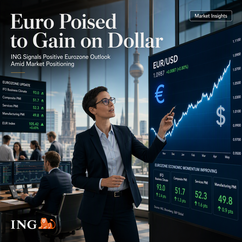 ING Sees Euro Gradually Strengthening Against US Dollar Amid Positive Positioning and Recovering Eurozone Data