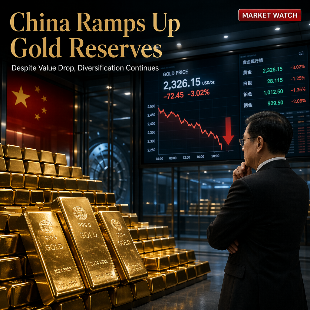 China Boosts Gold Reserves in June Despite Decline in Value