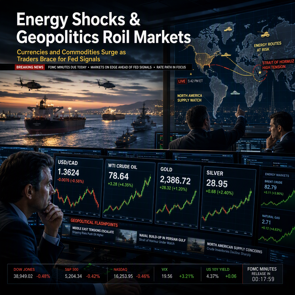 Energy Supply Risks and Geopolitical Tensions Drive Volatility in USD, Commodities, and Major Currencies Ahead of FOMC Minutes