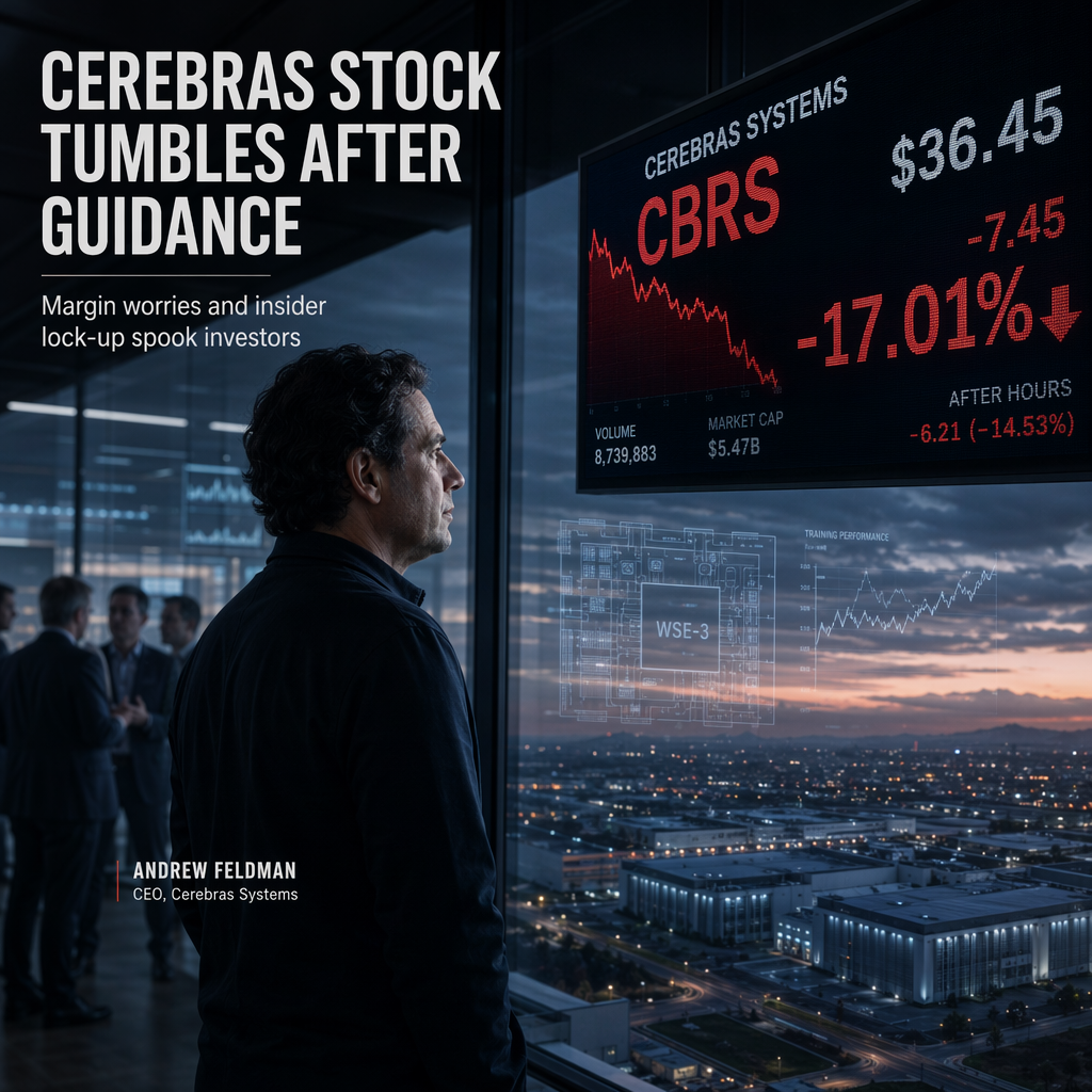 Cerebras Shares Plunge 17% After Margin Guidance Sparks Investor Concerns Post-Earnings Debut