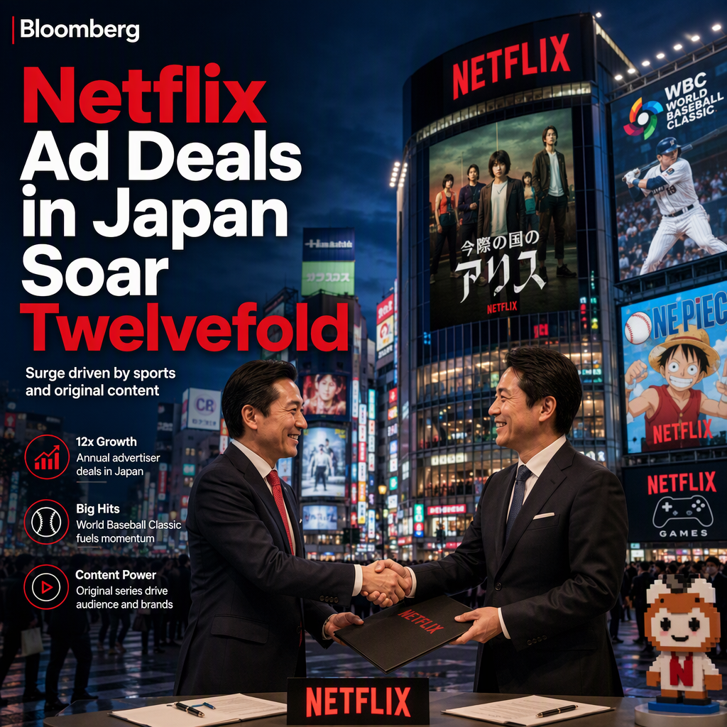Netflix's Advertiser Deals in Japan Surge 12-Fold, Driven by Sports and Original Content