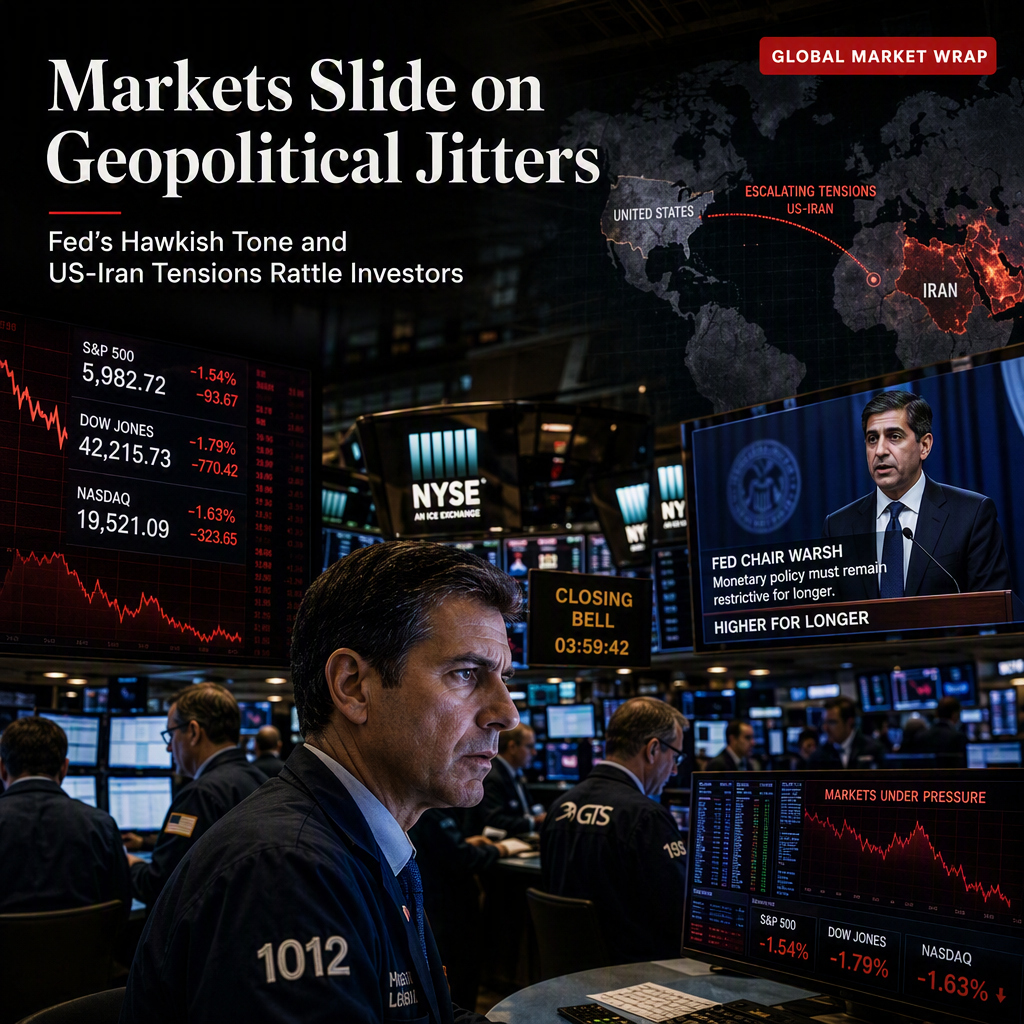 Global Equities Decline Amid US-Iran Tensions and Hawkish Fed Speech