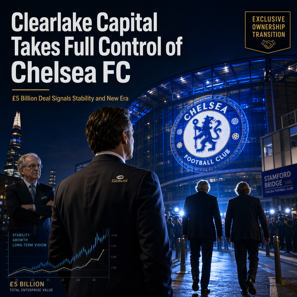 Clearlake Capital Gains Full Control of Chelsea FC After Acquiring Stakes from Mark Walter and Todd Boehly