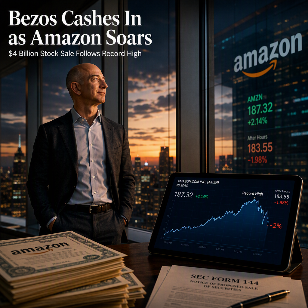 Jeff Bezos Files to Sell $4 Billion in Amazon Shares After Stock Hits Record High