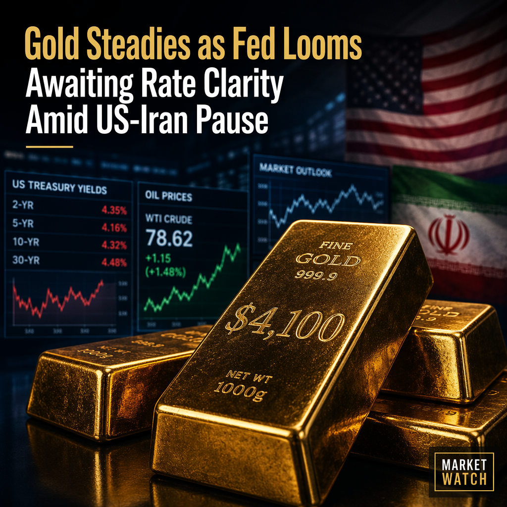 Gold Holds Steady Near $4,100 Amid US-Iran Pause and Fed Rate Uncertainty