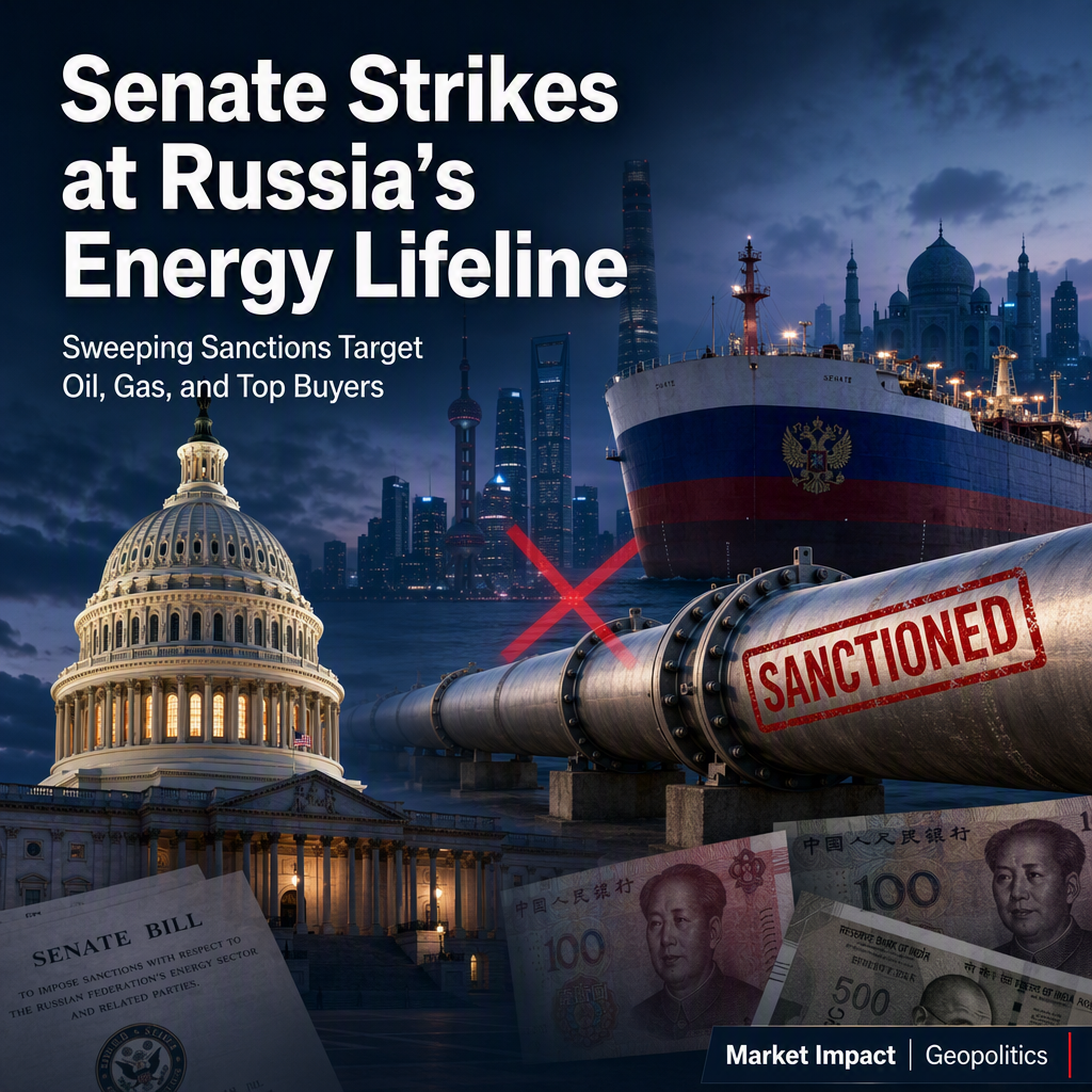 Senate Passes Sweeping Russia Sanctions Bill Targeting Oil, Gas, and Top Energy Buyers