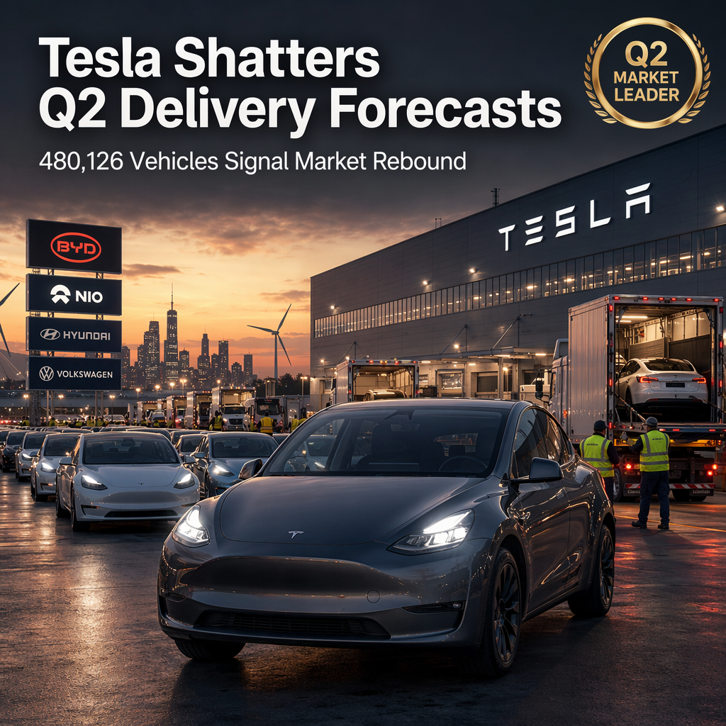 Tesla Surpasses Q2 Delivery Expectations with 480,126 Vehicles Amid Competitive EV Market
