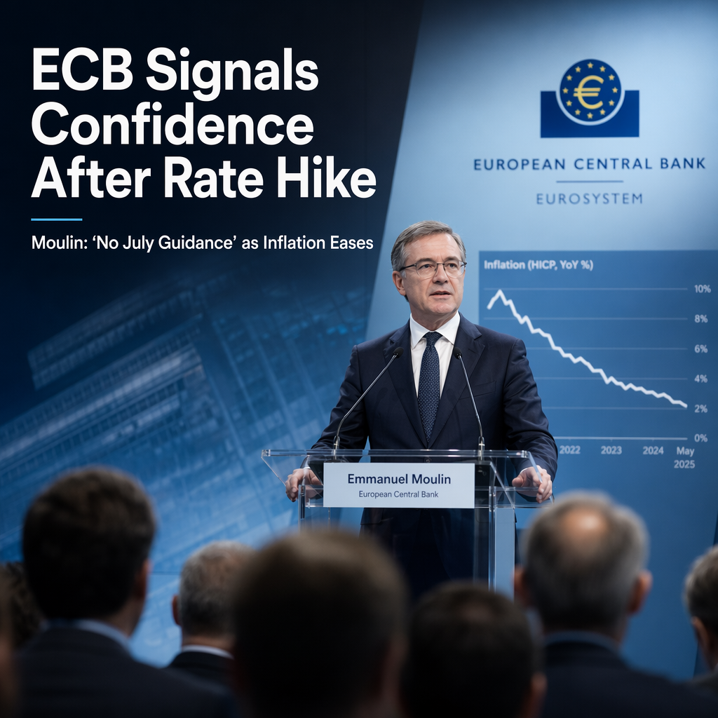 ECB’s Moulin Says Central Bank in 'Good Position' After June Rate Hike, Offers No July Guidance
