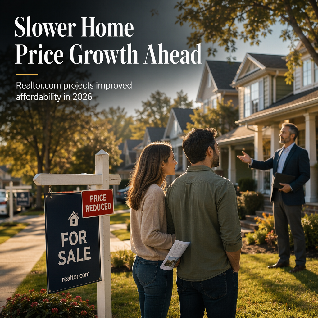 Realtor.com Forecasts Slower Home Price Growth and Improved Affordability in 2026