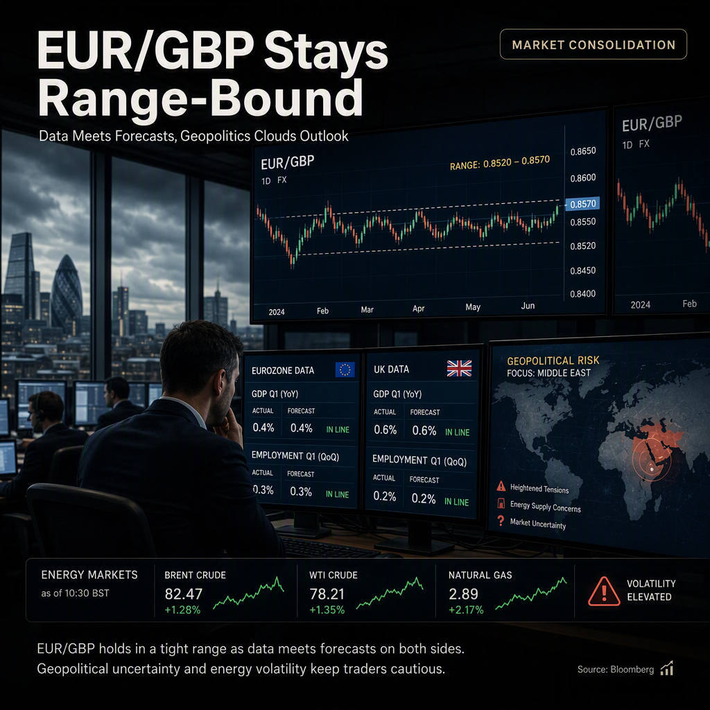 EUR/GBP Remains Range-Bound as Eurozone and UK Data Meet Expectations Amid Geopolitical Uncertainty