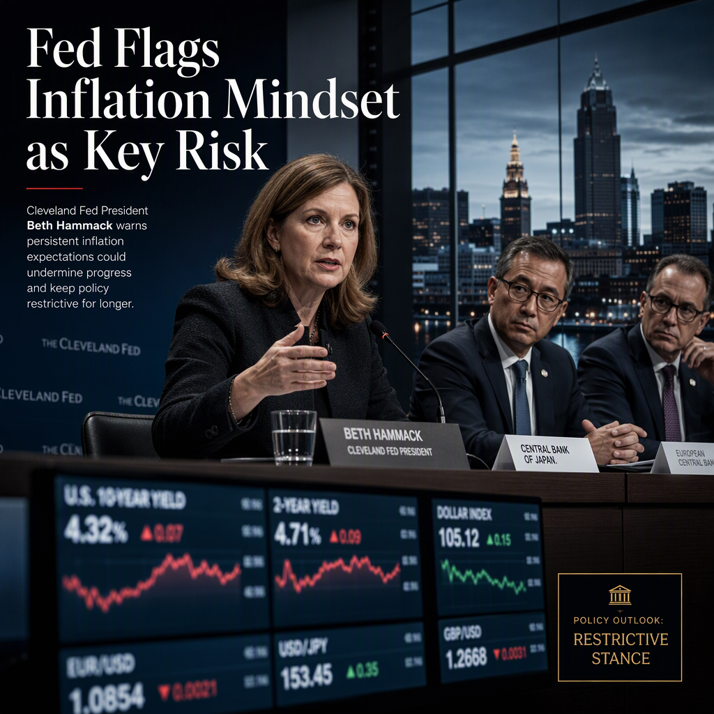 Fed’s Hammack Flags Inflation Mindset as Key Risk, Calls for More Restrictive Policy