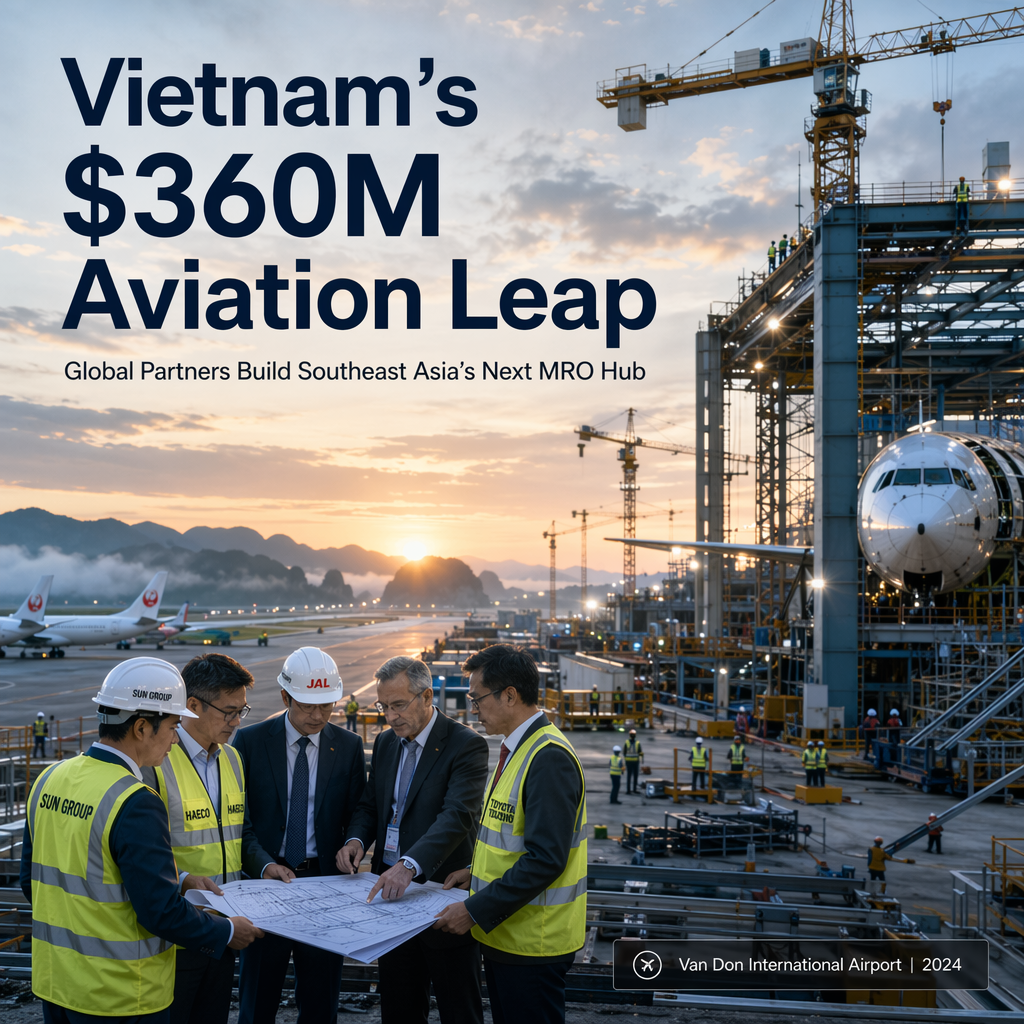Vietnam's Sun Group, HAECO, JAL, and Toyota Tsusho Launch $360 Million Aircraft Maintenance Hub