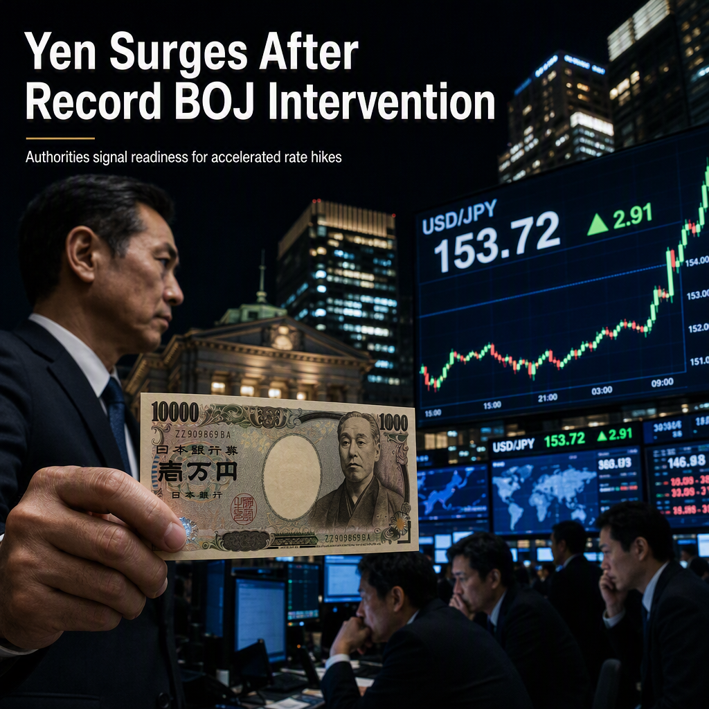 Japanese Authorities Intervene in FX Markets, Yen Surges Amid BOJ Rate Hike Signals