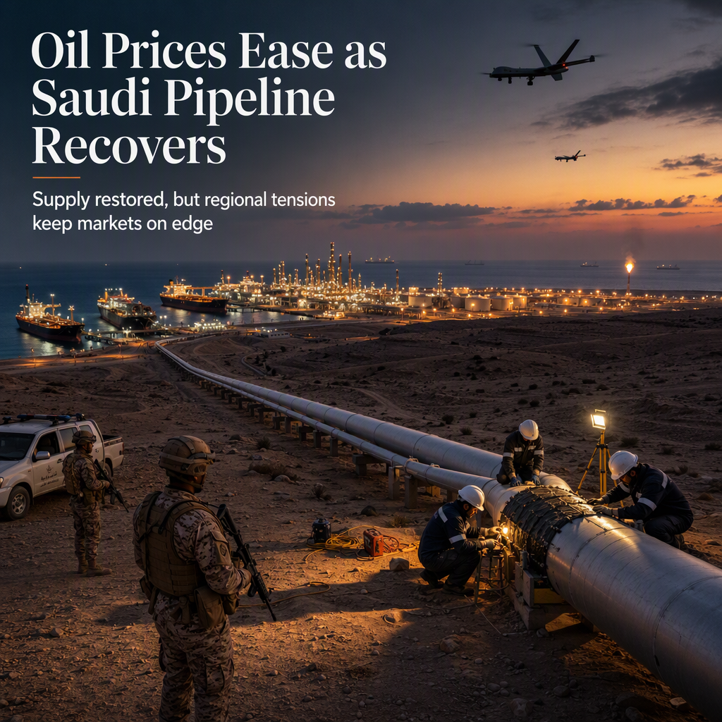 Oil Prices Retreat as Saudi Arabia Restores Pipeline Flows Amid Geopolitical Tensions