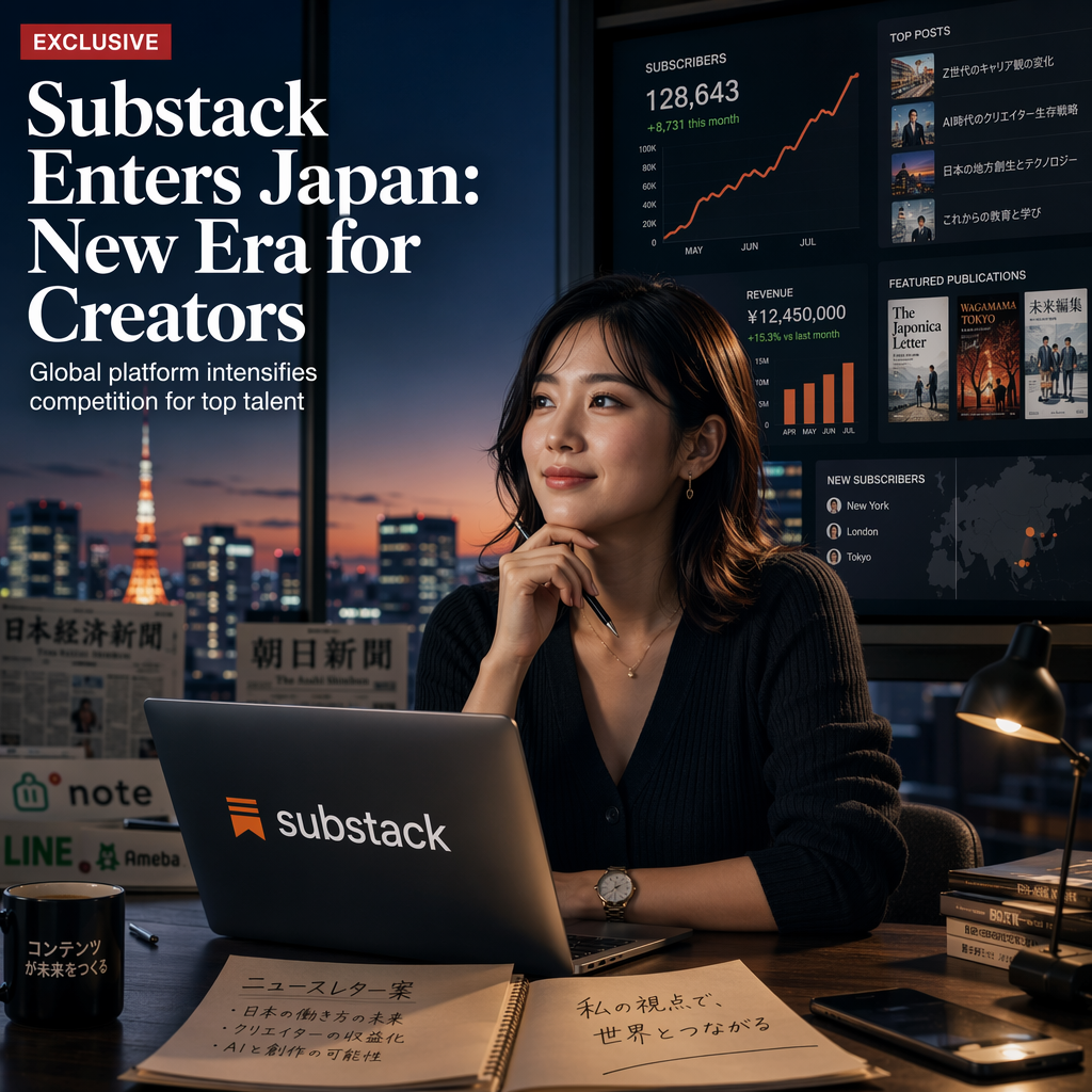 Substack Expands in Japan, Intensifying Competition for Top Creators