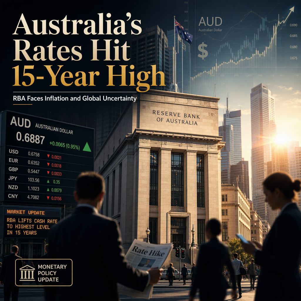 Australia’s Central Bank Raises Rates to 15-Year High Amid Inflation Pressures and Global Uncertainty